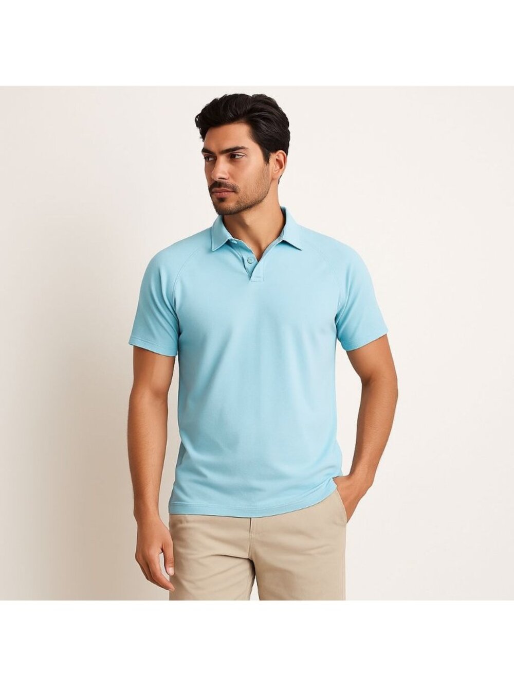 Southern Tide Mens Racquet Polo Shirt Cotton Bamboo Jersey Aqua Blue Size M